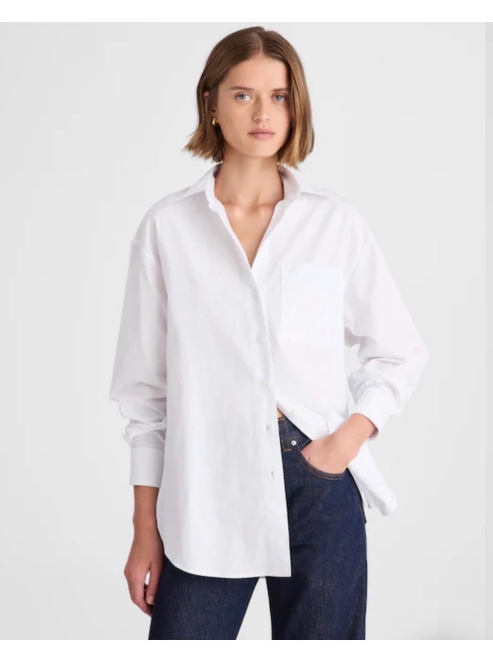 Madewell White Oversized Button-Down Shirt